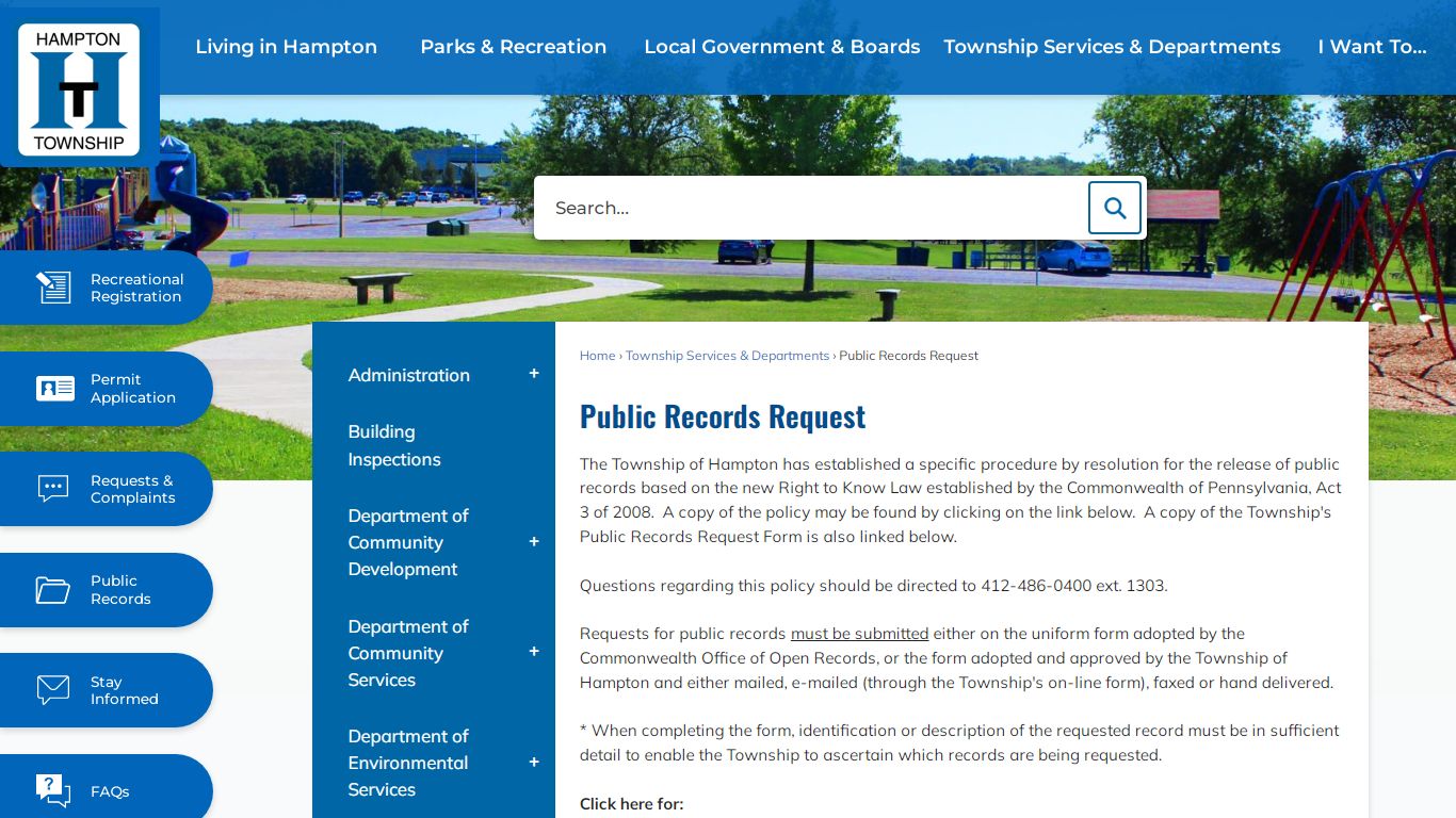 Public Records Request | Hampton Township, PA - Official Website
